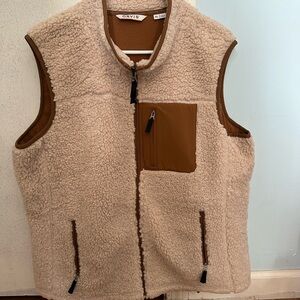 Orvis Women’s Tan and Brown Fleece Vest